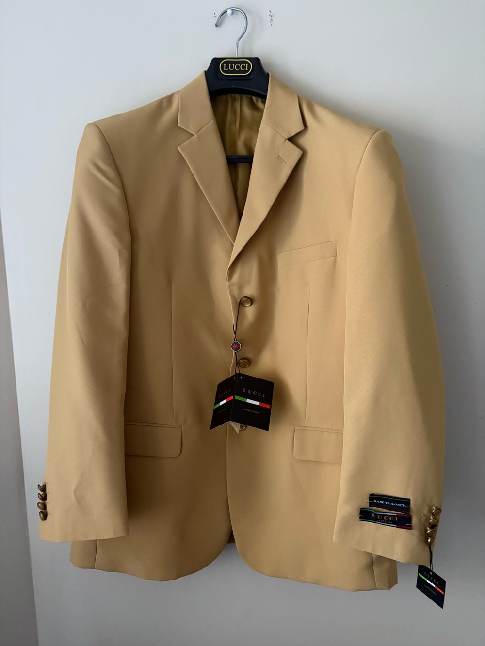 Lucci Men's Tan Notch Lapel Sport Coat / Blazer Sz. 42 R New